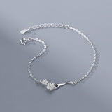 925 Silver Bracelet Flower Blossom Charm Woman Accessories