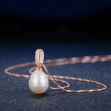 925 Silver Necklace with Pearl Pendant for Women