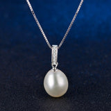 925 Silver Necklace with Pearl Pendant for Women