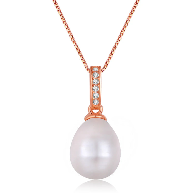 925 Silver Necklace with Pearl Pendant for Women