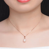 925 Silver Necklace with Pearl Pendant for Women