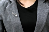 Elegant Sterling Silver Zircon Brooch