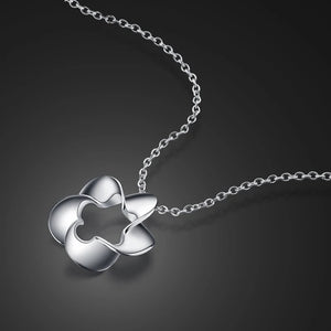 925 Sterling Silver Necklace Flower Pendant Solid Silver Clavicle Chains