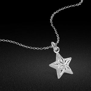 Sterling Silver Star Pendant Necklace Charm Jewelry for Girls