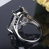 Austrian Crystal Princess Cut Wedding Ring Silver Filled Zircon Jewelry