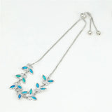 Fire Opal Butterfly Bracelet Vintage Silver Chain Women