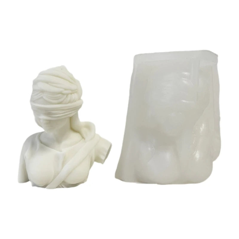 Female Body Candle Silicone Mold Blindfolded Girl Aromatherapy Candle Mold