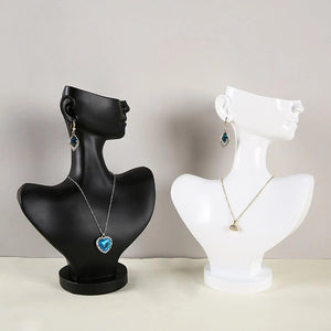 Female Bust Jewelry Display Stand Organizer