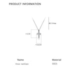 Silver Cross Necklace for Women 925 Chain Jewelry