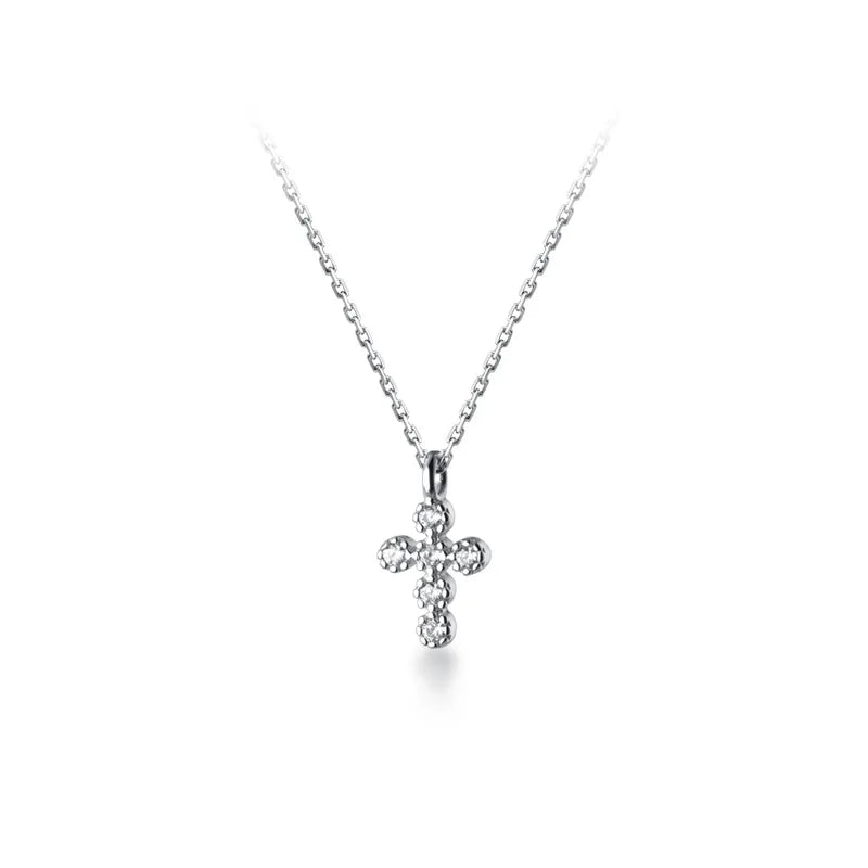Silver Cross Necklace for Women 925 Chain Jewelry