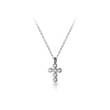 Silver Cross Necklace for Women 925 Chain Jewelry