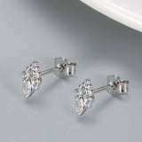 Crystal Transparent Stone Stud Earrings S925 Silver Oval Zircon Wedding Jewelry