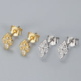 Crystal Transparent Stone Stud Earrings S925 Silver Oval Zircon Wedding Jewelry