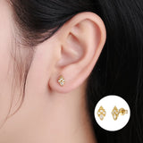 Crystal Transparent Stone Stud Earrings S925 Silver Oval Zircon Wedding Jewelry