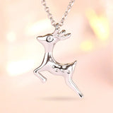 Female Deer 925 Silver Necklace Women Fine Jewelry Pendants