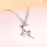 Female Deer 925 Silver Necklace Women Fine Jewelry Pendants