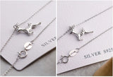 Female Deer 925 Silver Necklace Women Fine Jewelry Pendants