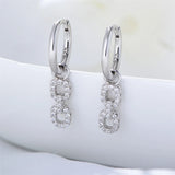 Female Zircon Inlay S925 Silver Earrings