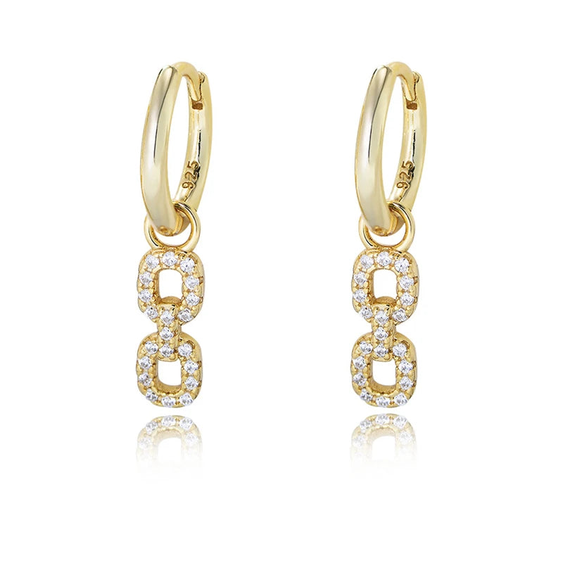 Female Zircon Inlay S925 Silver Earrings