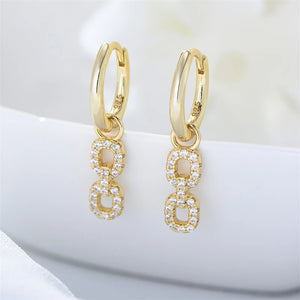 Female Zircon Inlay S925 Silver Earrings