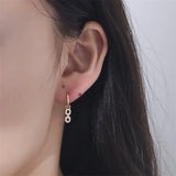 Female Zircon Inlay S925 Silver Earrings