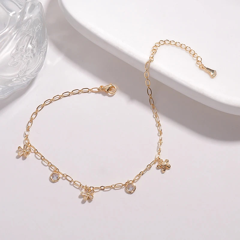 Summer Tassel Anklets for Women Barefoot Leg Chain Jewelry Gift