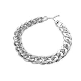 Hip Hop Short Necklaces Punk Silver Thick Chain Statement Necklace Women Jewelry