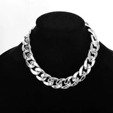 Hip Hop Short Necklaces Punk Silver Thick Chain Statement Necklace Women Jewelry