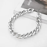 Hip Hop Short Necklaces Punk Silver Thick Chain Statement Necklace Women Jewelry