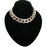 Hip Hop Short Necklaces Punk Silver Thick Chain Statement Necklace Women Jewelry