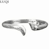 S925 Silver Plated Fox Open Bracelet For Girlfriend