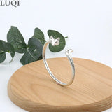 S925 Silver Plated Fox Open Bracelet For Girlfriend