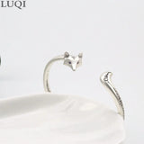 S925 Silver Plated Fox Open Bracelet For Girlfriend