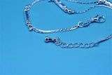 Female Silver 925 Bracelets For Women Jewelry Tube Anklets Girls