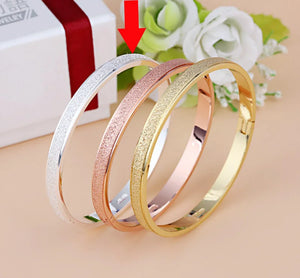 Frosted Love Bangle Cuff Bracelet For Women