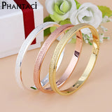 Frosted Love Bangle Cuff Bracelet For Women