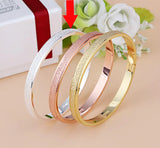 Frosted Love Bangle Cuff Bracelet For Women
