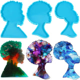 African Girl Head Shape Silicone Mold for Coaster Tray Decoration