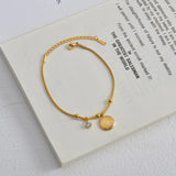 Heart Butterfly Beads Chain Bracelet for Women Stainless Steel Wedding Jewelry