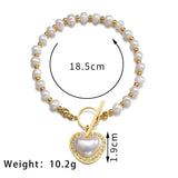 Heart Butterfly Beads Chain Bracelet for Women Stainless Steel Wedding Jewelry