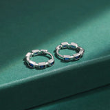 925 Silver Hoop Earrings with Blue Sapphire for Women