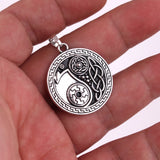 Men's Yin Yang Tai Chi Pendant with Ancient Rune Sigils