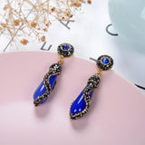 Natural Stone Water Drop Earrings Wedding Jewelry Multicolor Stone Earrings