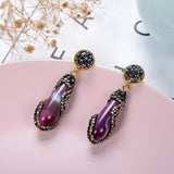 Natural Stone Water Drop Earrings Wedding Jewelry Multicolor Stone Earrings