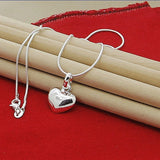 925 Silver Heart Pendant Necklace Women Gift