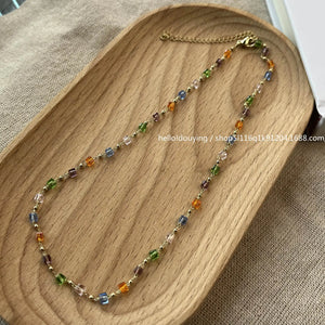 Summer Women's Crystal Chain Necklace