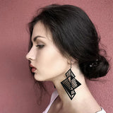 Vintage Stereoscopic Geometric Earrings Hollow Out Acrylic Long Earrings