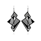 Vintage Stereoscopic Geometric Earrings Hollow Out Acrylic Long Earrings