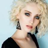 Vintage Stereoscopic Geometric Earrings Hollow Out Acrylic Long Earrings