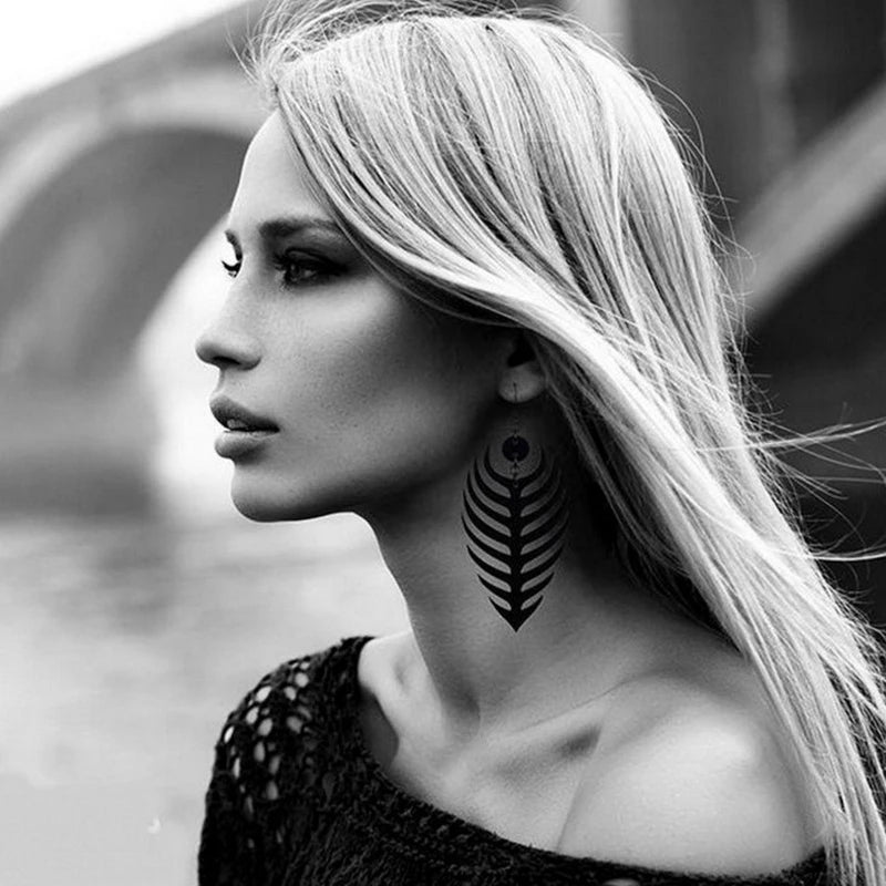 Vintage Stereoscopic Geometric Earrings Hollow Out Acrylic Long Earrings